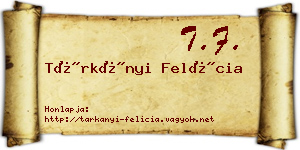 Tárkányi Felícia névjegykártya